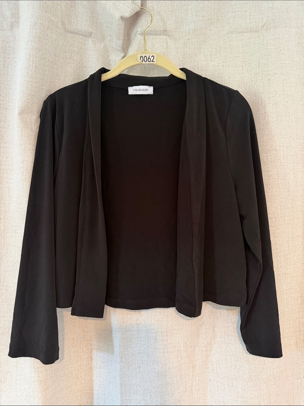 Calvin Klein Black Open-Front Lightweight Jacket